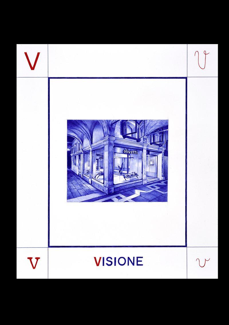 V - VISIONE - Giuseppe Stampone - Penna Bic su carta (dim. 45x50 cm)